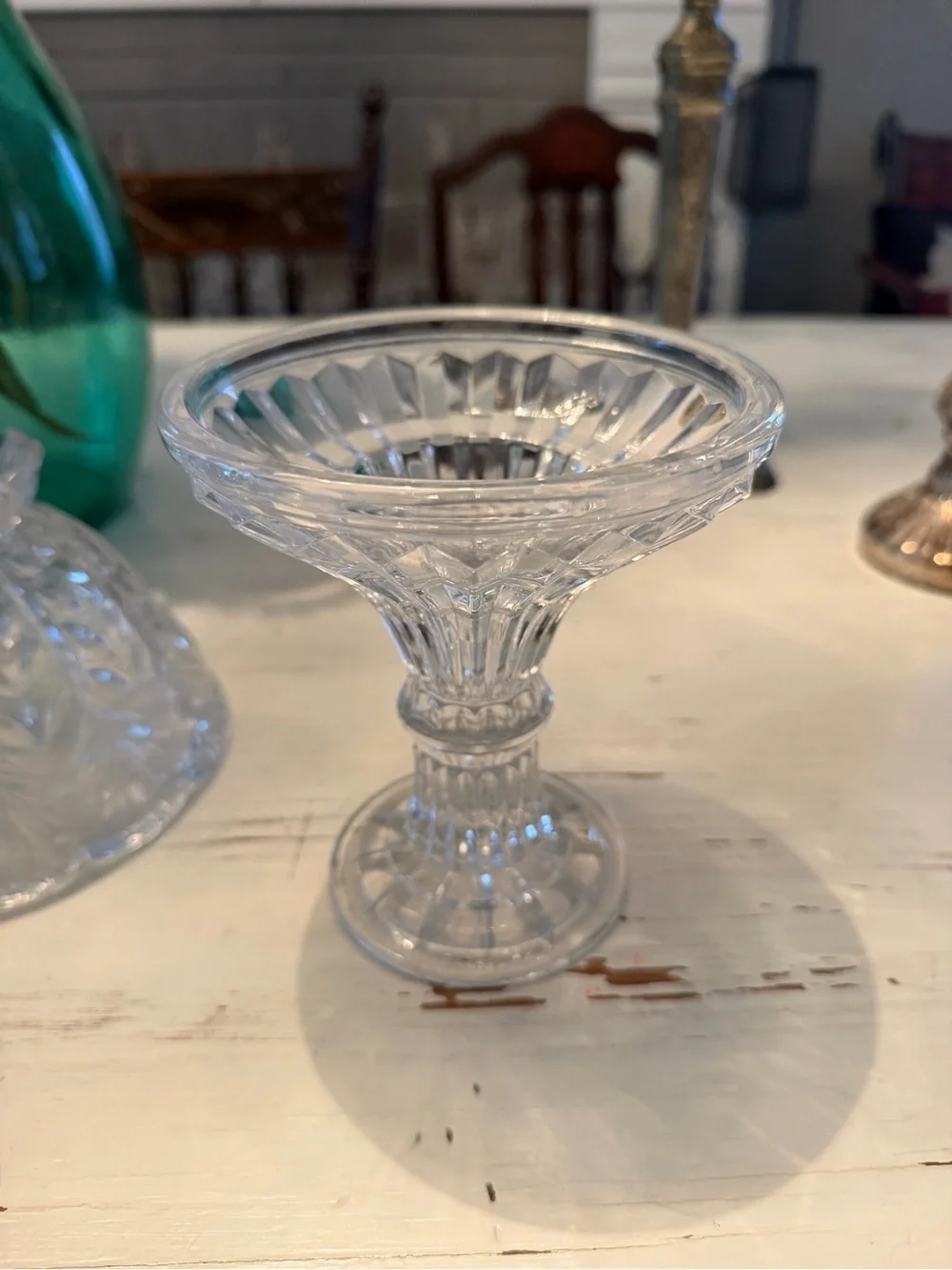 Vintage clear cut crystal fairy lamp